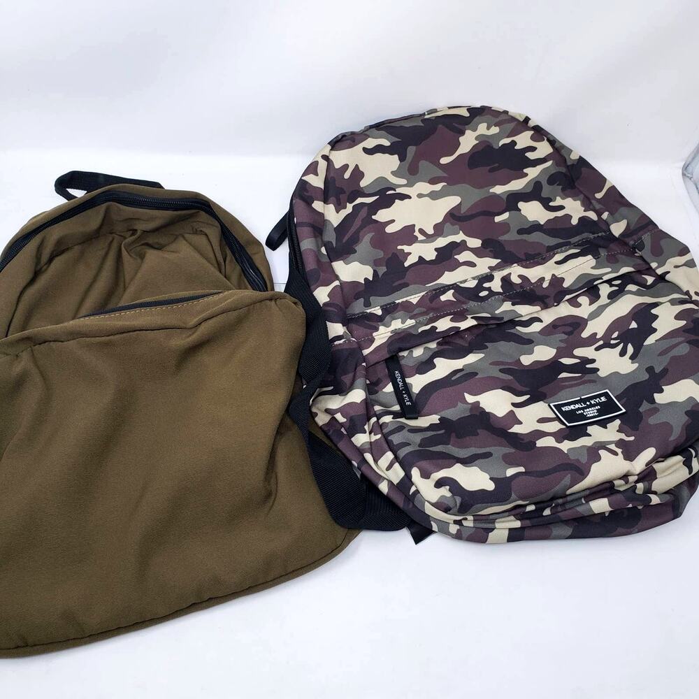 NEW! Kendall & Kylie Backpack Set of 2 Brown Camo